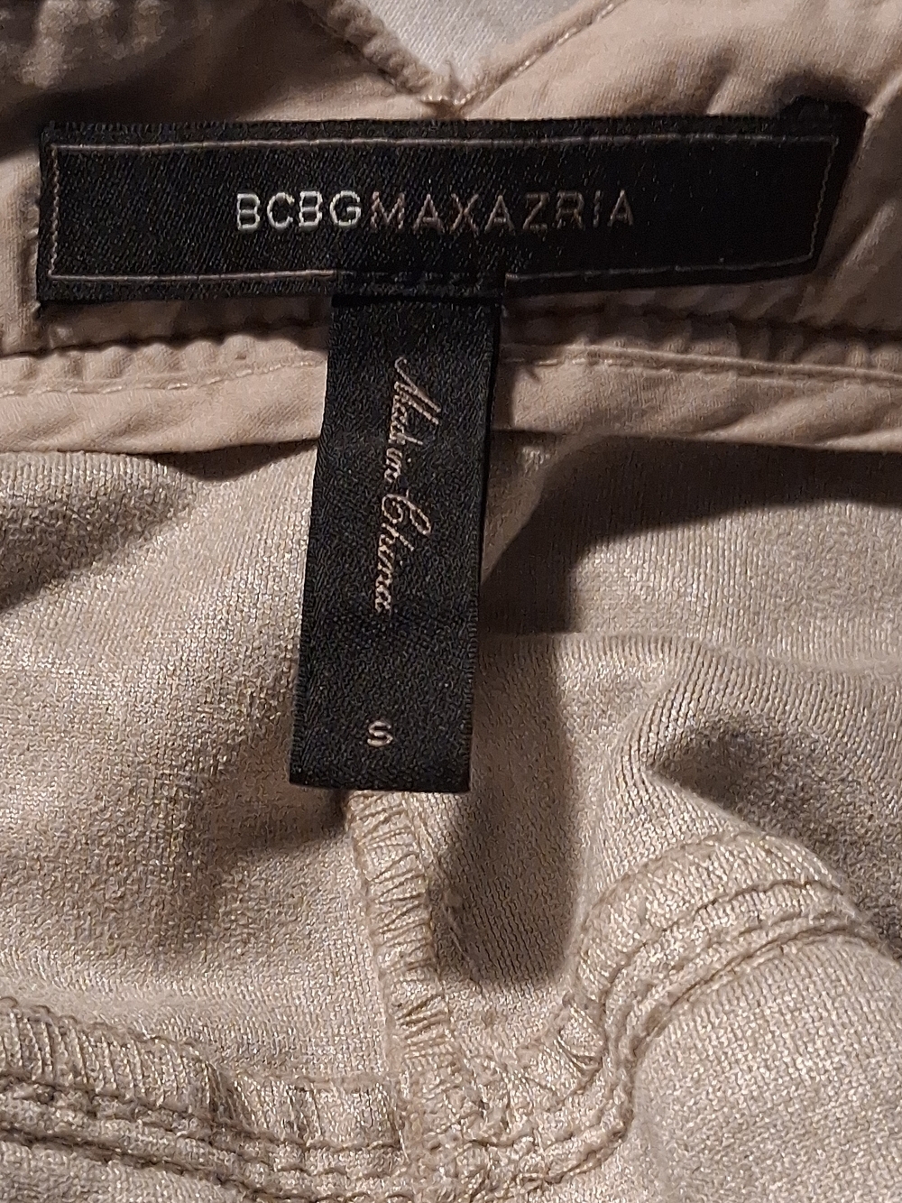 BCBGMaxAzria Beige High-Waist Suede Fringe Shorts - Picture 2 of 3